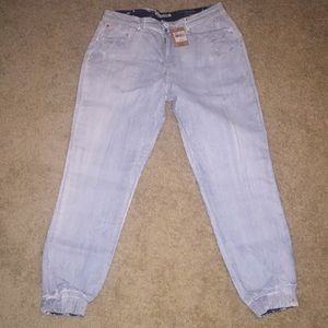 Staple indigo wax(hard) denim style joggers